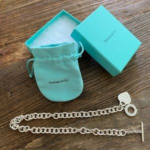 Authentic Tiffany & Co “Please Return” heart toggle necklace in silver